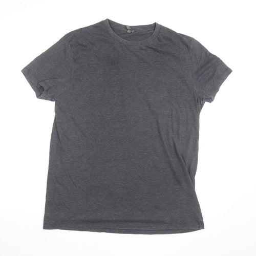 ASOS Men's Grey Crew Neck Cotton Blend Short Sleeve T-Shirt L
