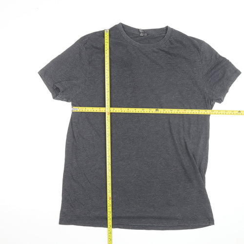 ASOS Men's Grey Crew Neck Cotton Blend Short Sleeve T-Shirt L