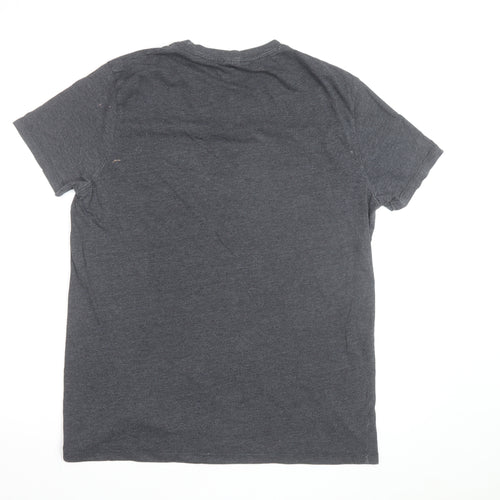 ASOS Men's Grey Crew Neck Cotton Blend Short Sleeve T-Shirt L