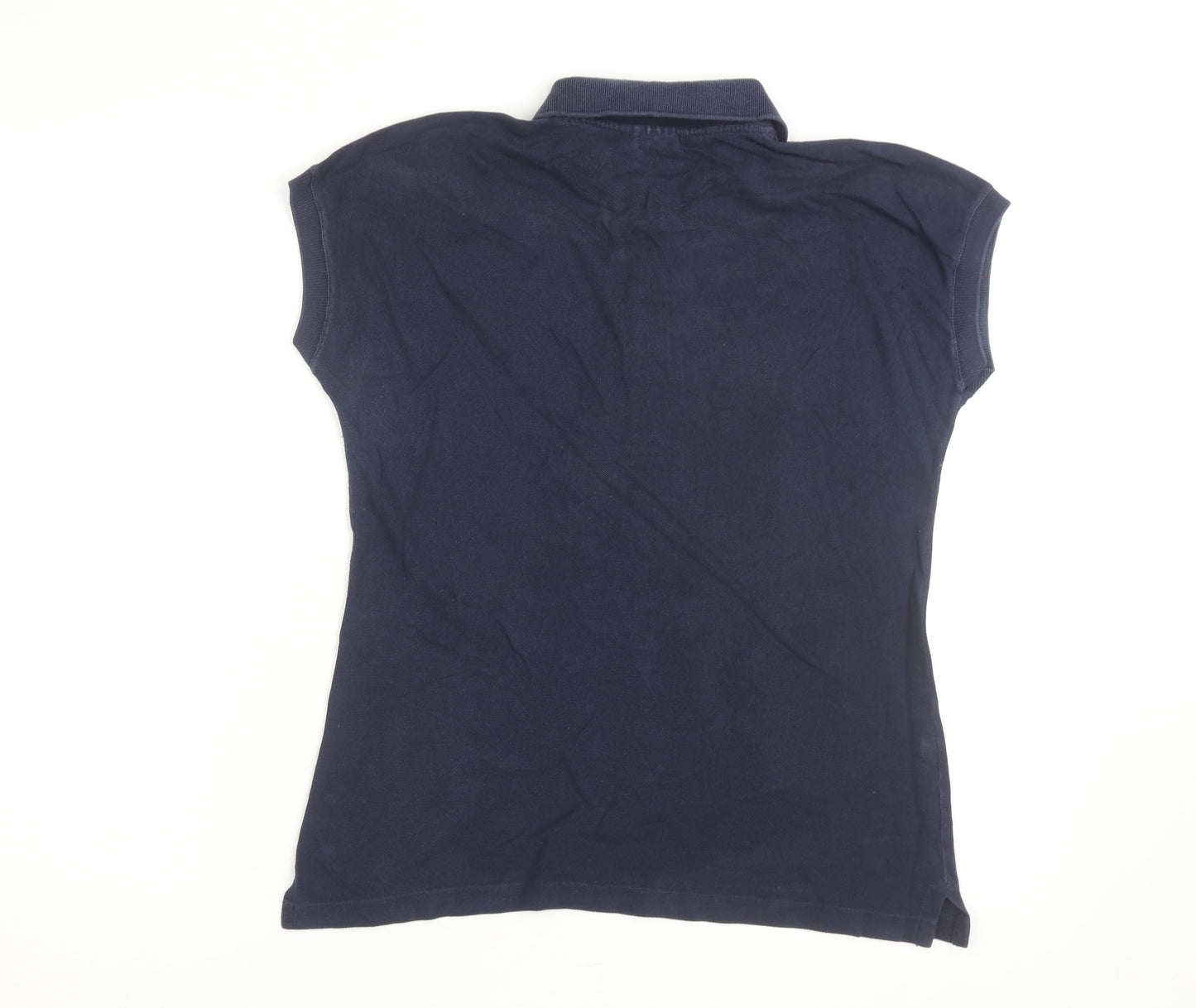 Lacoste Women's Navy Blue Polo Shirt Size 14 Classic Cotton
