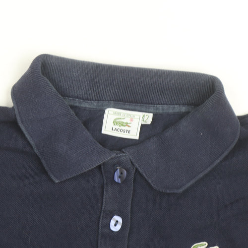 Lacoste Women's Navy Blue Polo Shirt Size 14 Classic Cotton