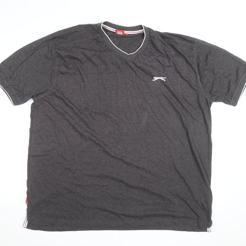 Slazenger Men's Grey 4XL V-Neck Short Sleeve T-Shirt