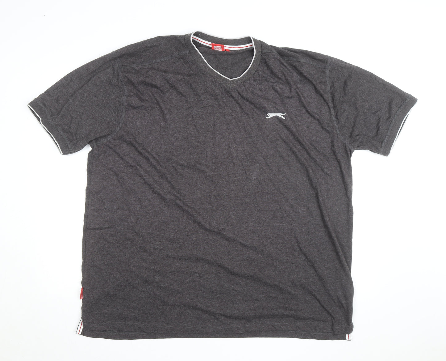 Slazenger Men's Grey 4XL V-Neck Short Sleeve T-Shirt