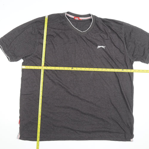 Slazenger Men's Grey 4XL V-Neck Short Sleeve T-Shirt
