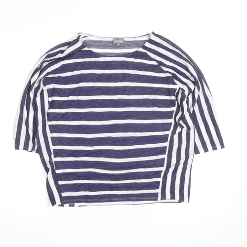 Phase Eight Women's Blue & White Striped 3/4 Sleeve Knit Top Size 14