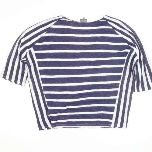 Phase Eight Women's Blue & White Striped 3/4 Sleeve Knit Top Size 14