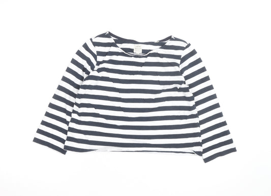 Jack Wills Women’s Blue Striped 3/4 Sleeve Cotton T-Shirt UK 10