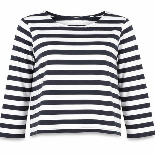 Jack Wills Women’s Blue Striped 3/4 Sleeve Cotton T-Shirt UK 10