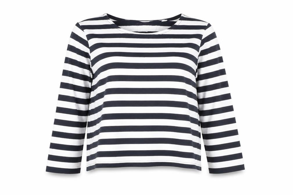 Jack Wills Women’s Blue Striped 3/4 Sleeve Cotton T-Shirt UK 10