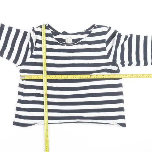 Jack Wills Women’s Blue Striped 3/4 Sleeve Cotton T-Shirt UK 10