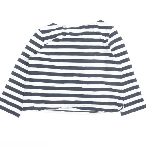 Jack Wills Women’s Blue Striped 3/4 Sleeve Cotton T-Shirt UK 10