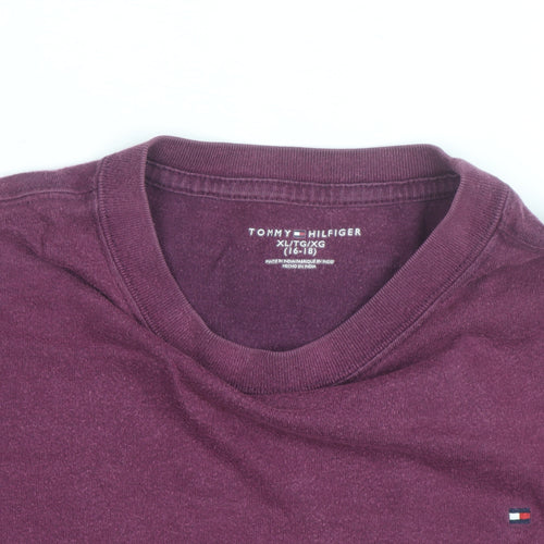 Tommy Hilfiger Boys Purple 16 Years Classic Logo Cotton T-Shirt