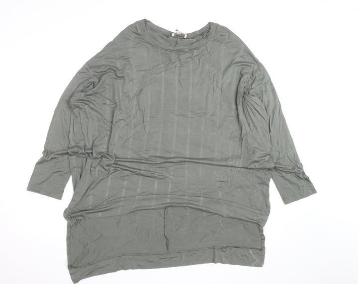 Apricot Women’s Green Tunic Long Sleeve Relaxed Fit T-Shirt Size L