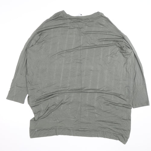 Apricot Women’s Green Tunic Long Sleeve Relaxed Fit T-Shirt Size L