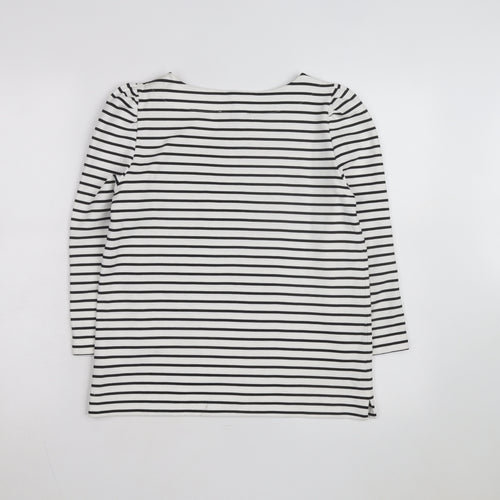 Phase Eight Women’s White Striped Stretch Jersey Top UK 8