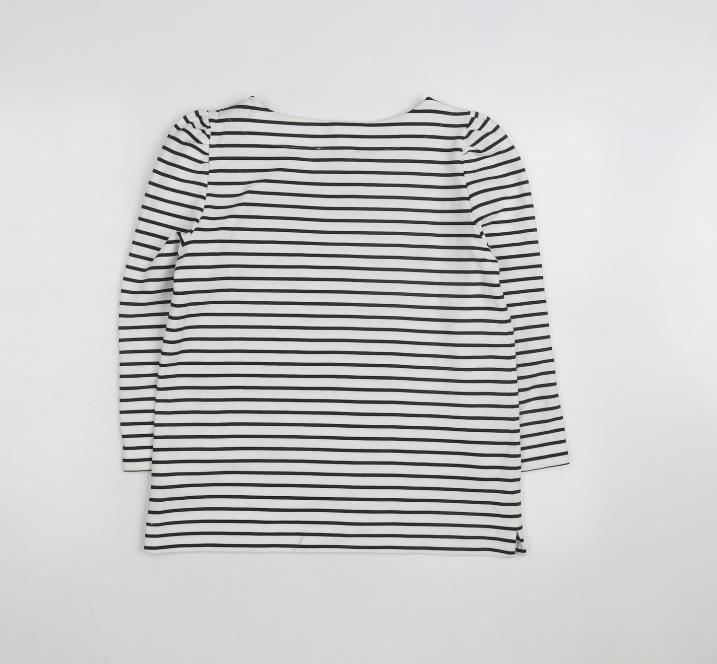 Phase Eight Women’s White Striped Stretch Jersey Top UK 8
