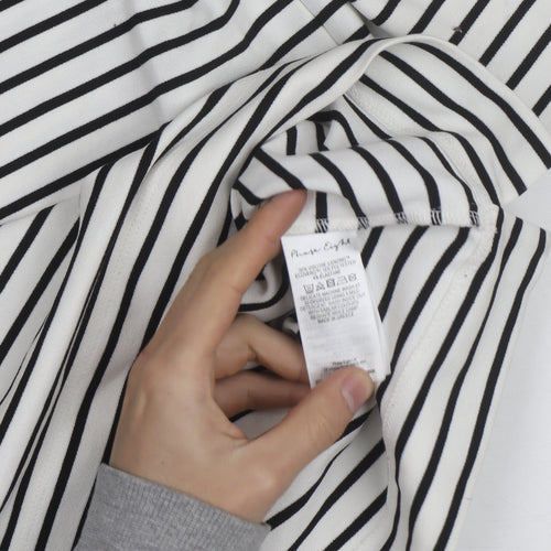 Phase Eight Women’s White Striped Stretch Jersey Top UK 8