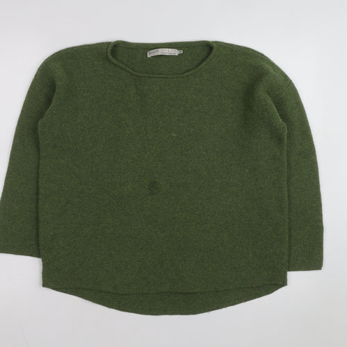 Seasalt Cornwall Women Green Wool Crew Neck Knit Jumper Size 12