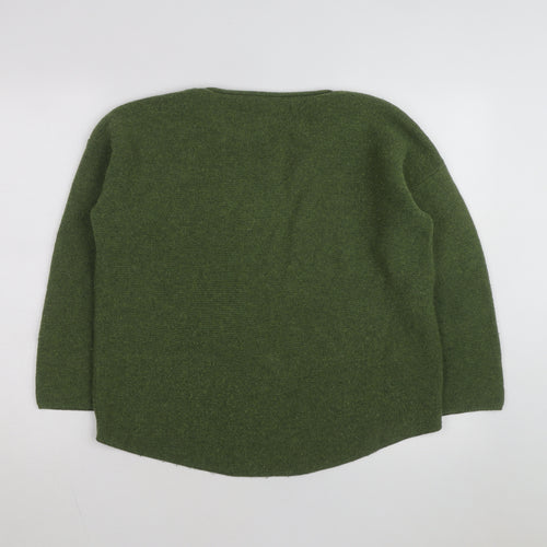 Seasalt Cornwall Women Green Wool Crew Neck Knit Jumper Size 12