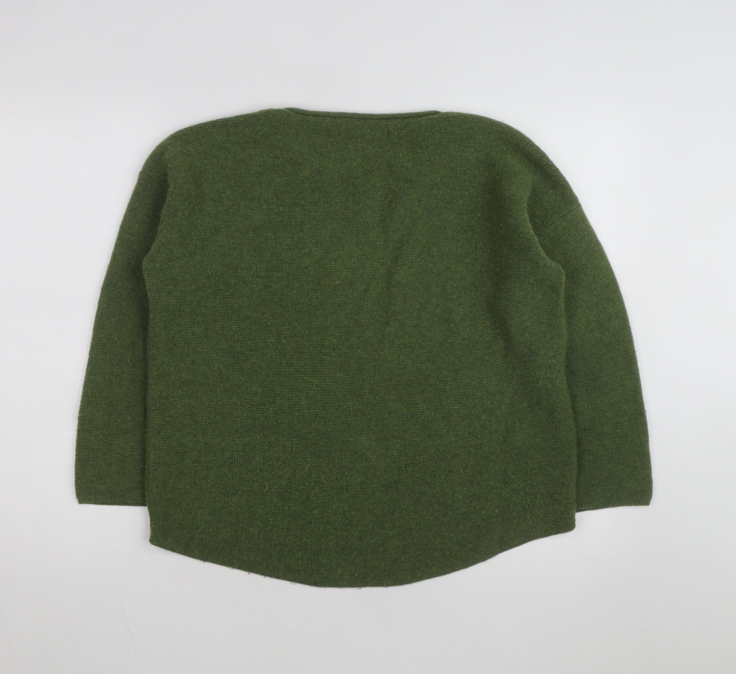 Seasalt Cornwall Women Green Wool Crew Neck Knit Jumper Size 12