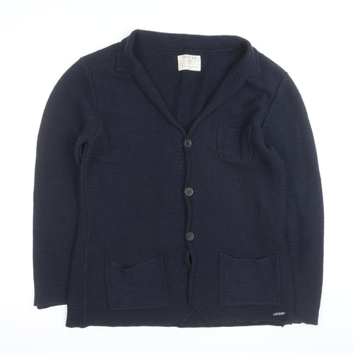 Guess Men's Blue Cotton Knit Cardigan Size M Casual Classic
