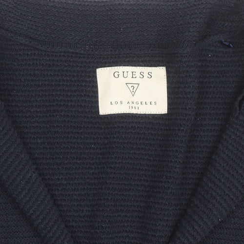 Guess Men's Blue Cotton Knit Cardigan Size M Casual Classic