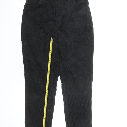 Monki Men's Black Corduroy Chino Trousers L Regular Fit
