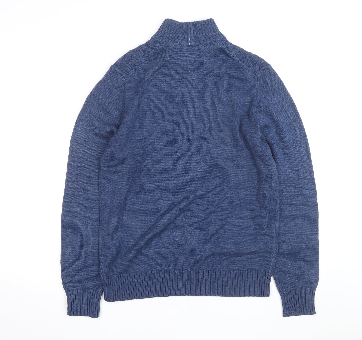 IZOD Men's Blue Cotton Cable-Knit 1/2 Zip Jumper Size M