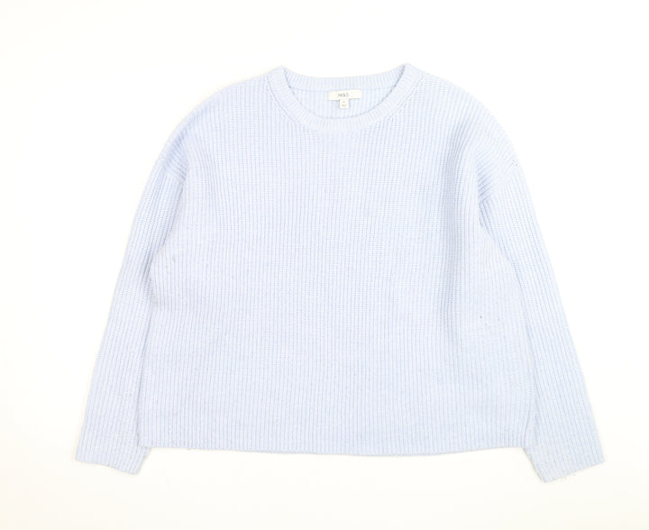 Marks and Spencer Men’s Blue Chunky Knit XL Crew Neck Jumper