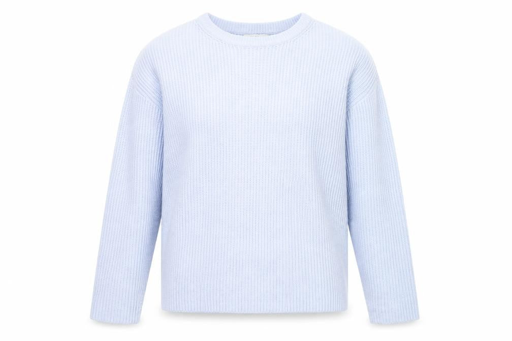 Front view of Marks & Spencer Men’s Blue Chunky Knit XL Crew Neck Jumper