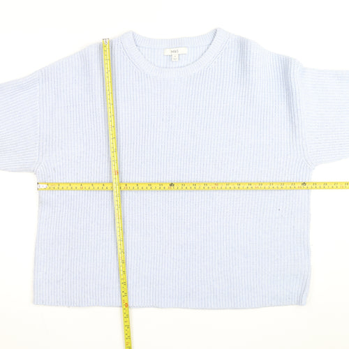 Marks and Spencer Men’s Blue Chunky Knit XL Crew Neck Jumper
