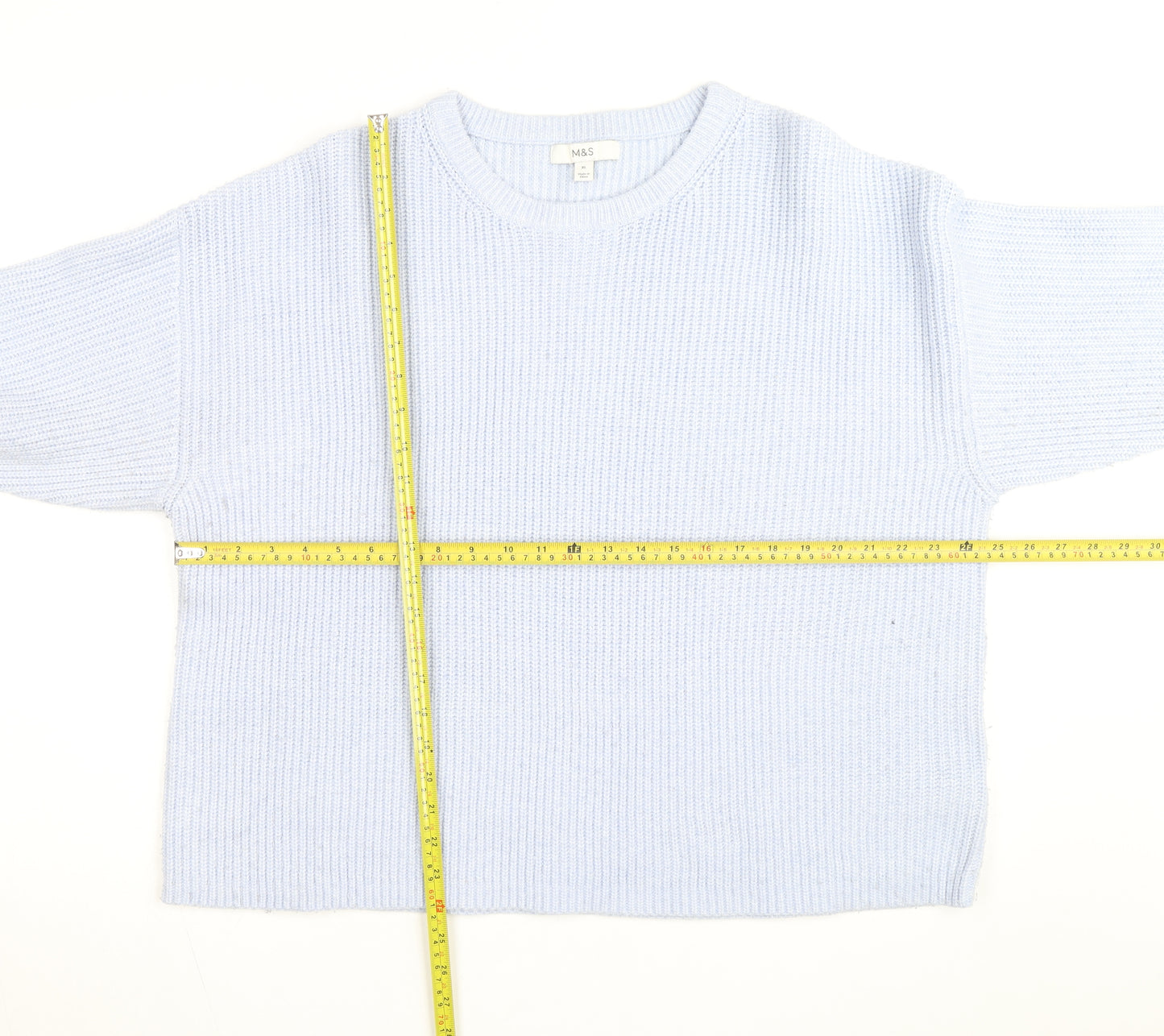 Marks and Spencer Men’s Blue Chunky Knit XL Crew Neck Jumper
