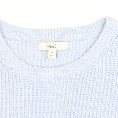 Marks and Spencer Men’s Blue Chunky Knit XL Crew Neck Jumper