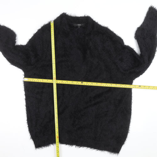 Next Women’s Black Fluffy Relaxed Fit Long Sleeve Cardigan Size 20