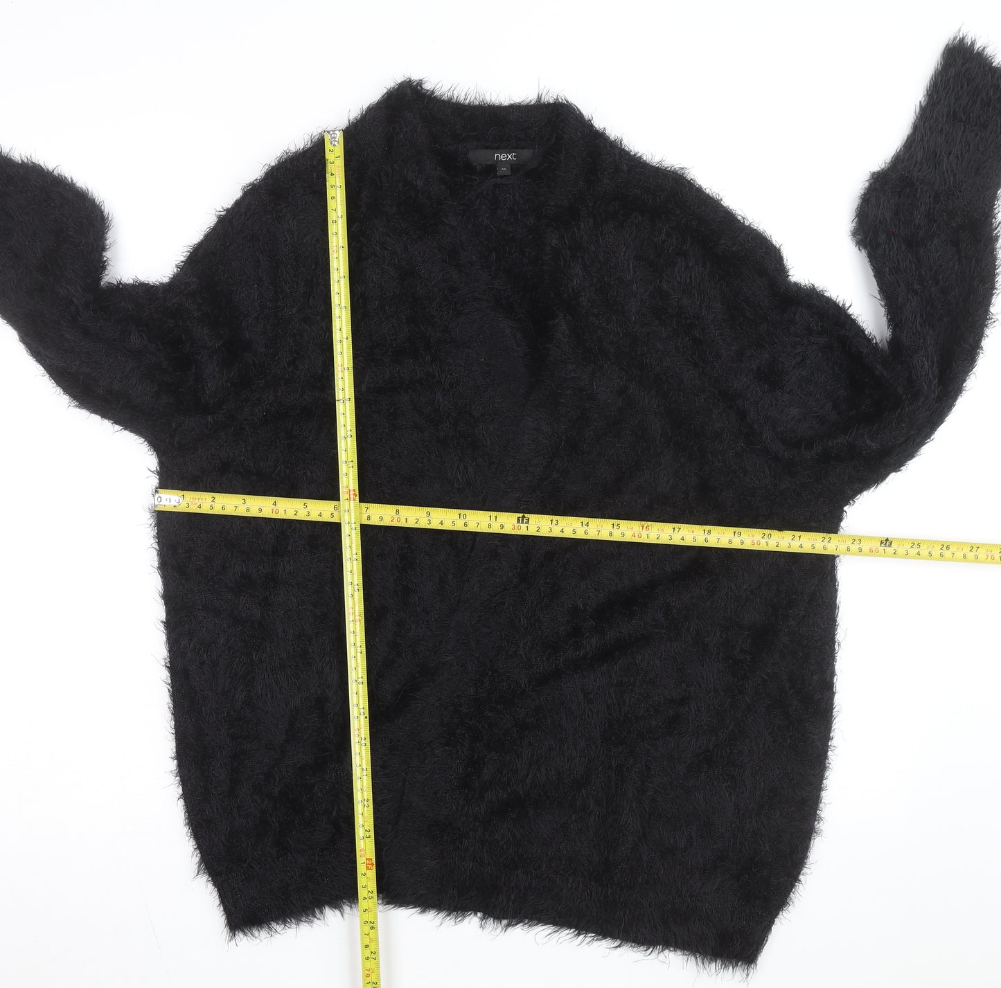 Next Women’s Black Fluffy Relaxed Fit Long Sleeve Cardigan Size 20
