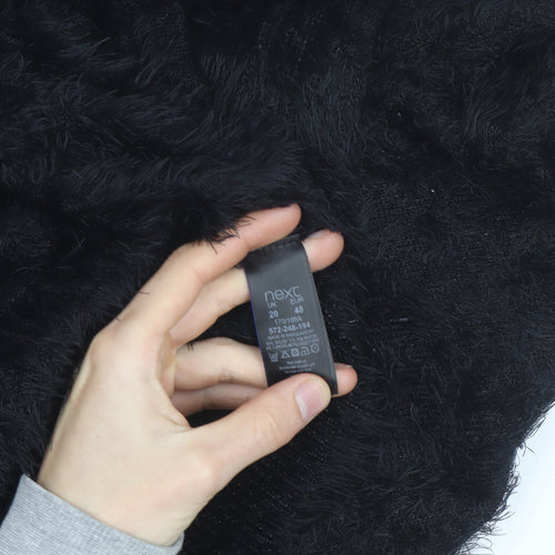 Next Women’s Black Fluffy Relaxed Fit Long Sleeve Cardigan Size 20