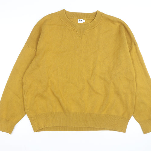 Kin by John Lewis Men's Yellow Wool Crew Neck Jumper Size L