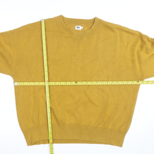 Kin by John Lewis Men's Yellow Wool Crew Neck Jumper Size L