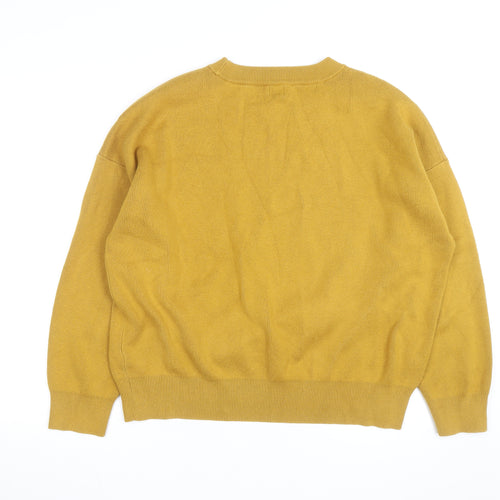 Kin by John Lewis Men's Yellow Wool Crew Neck Jumper Size L