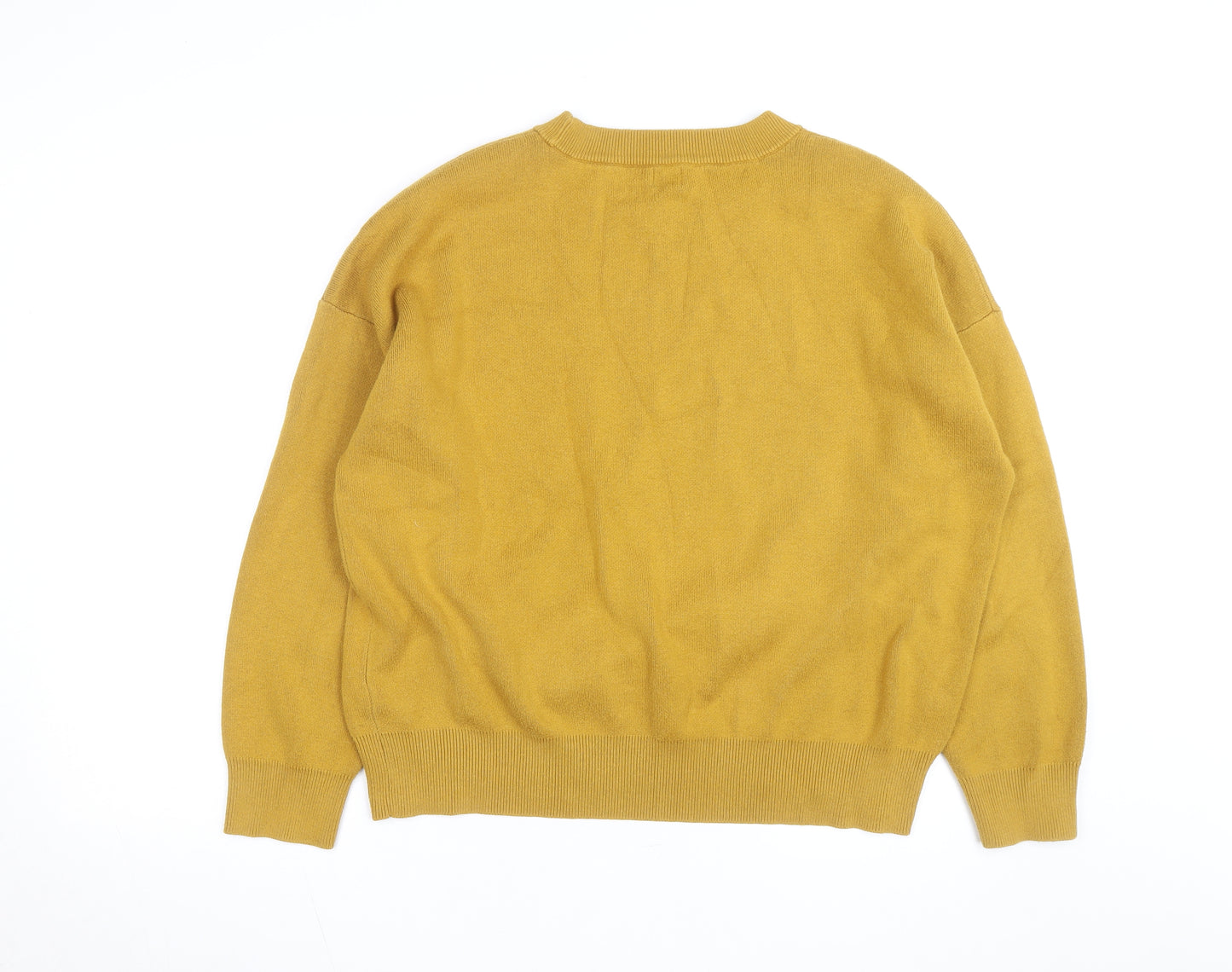 Kin by John Lewis Men's Yellow Wool Crew Neck Jumper Size L