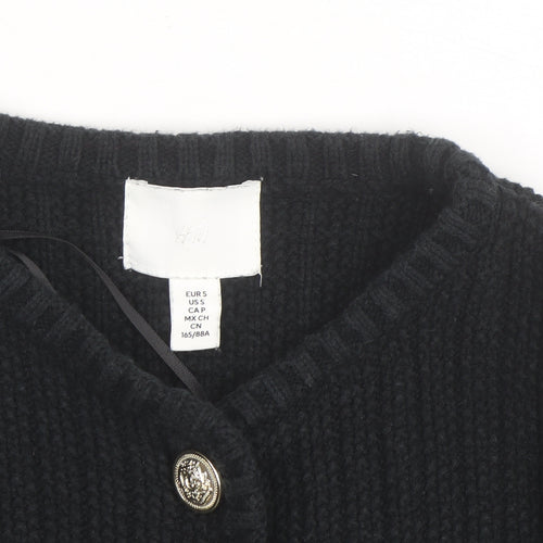 H&M Women’s Black Chunky-Knit Cardigan Small