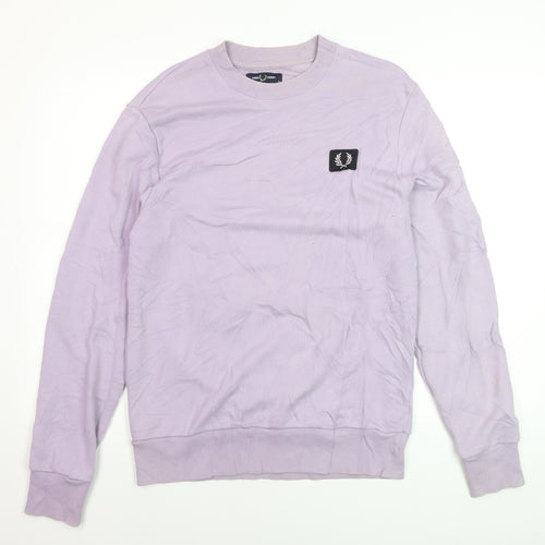 Fred Perry Men's Purple Cotton Crew Neck Sweatshirt M