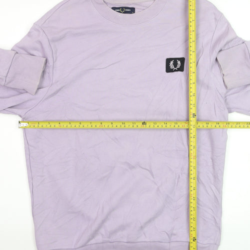 Fred Perry Men's Purple Cotton Crew Neck Sweatshirt M