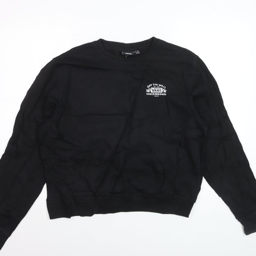 Vans Men's Black Medium Pullover Sweatshirt Crew Neck Graphic Print
