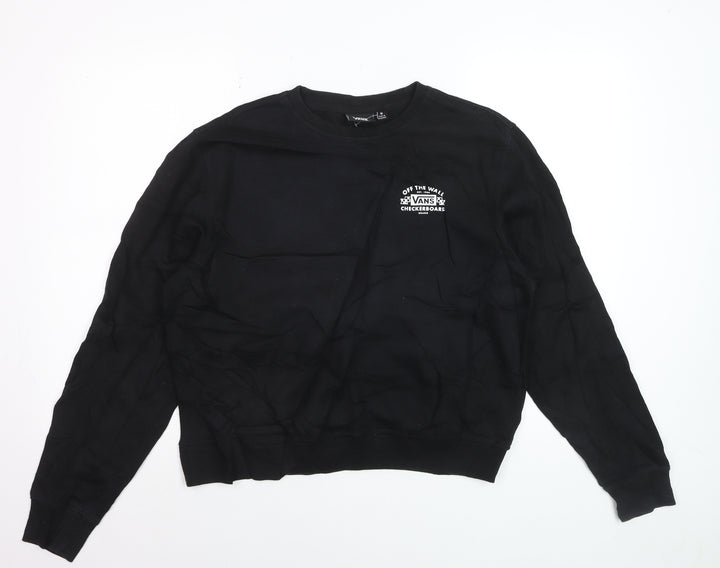 Vans Men's Black Medium Pullover Sweatshirt Crew Neck Graphic Print