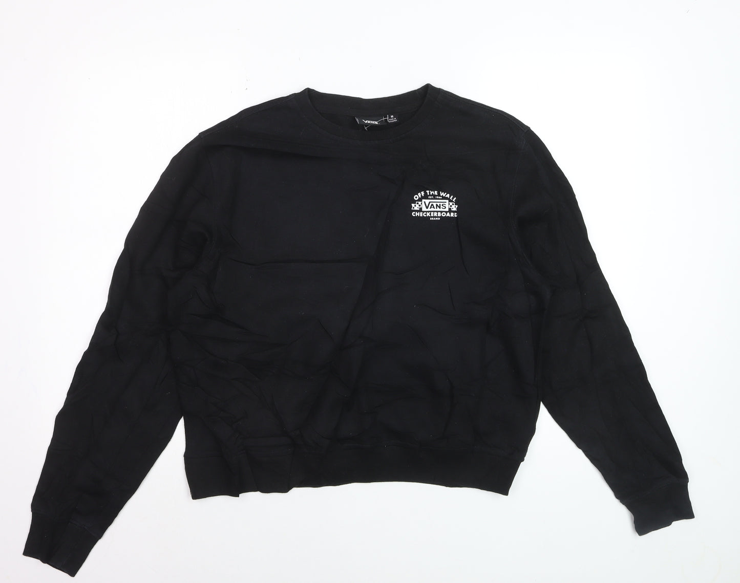 Vans Men's Black Medium Pullover Sweatshirt Crew Neck Graphic Print