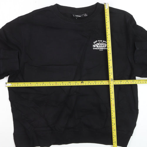 Vans Men's Black Medium Pullover Sweatshirt Crew Neck Graphic Print