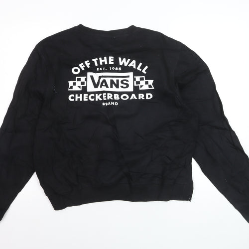 Vans Men's Black Medium Pullover Sweatshirt Crew Neck Graphic Print