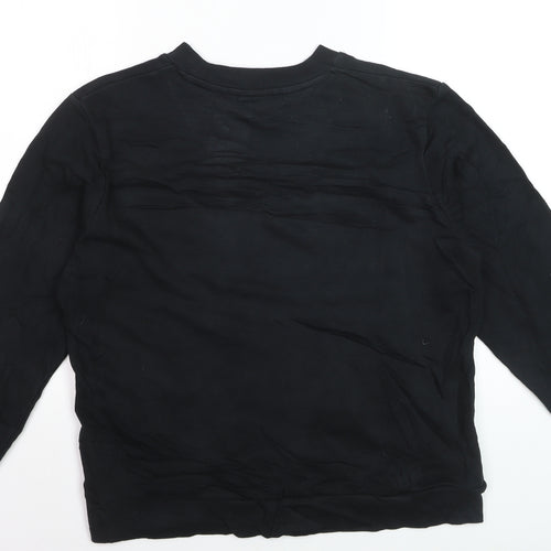 FILA Men’s Black Pullover Sweatshirt L Logo Crew Neck Sportswear