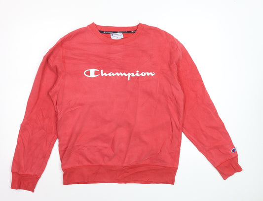 Champion Men's Red Logo Pullover Sweatshirt Size M